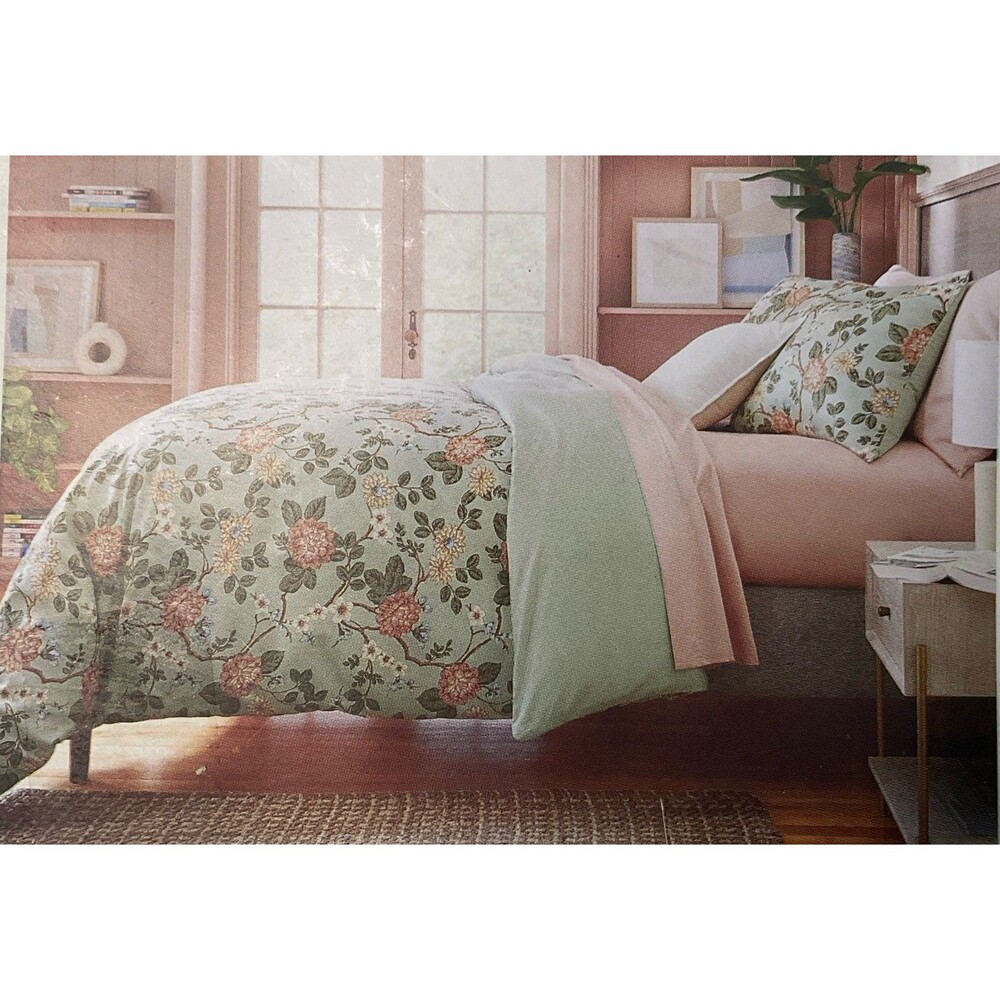 Threshold Printed Cotton Duvet Cover Set 108in-94in,2 King Shams